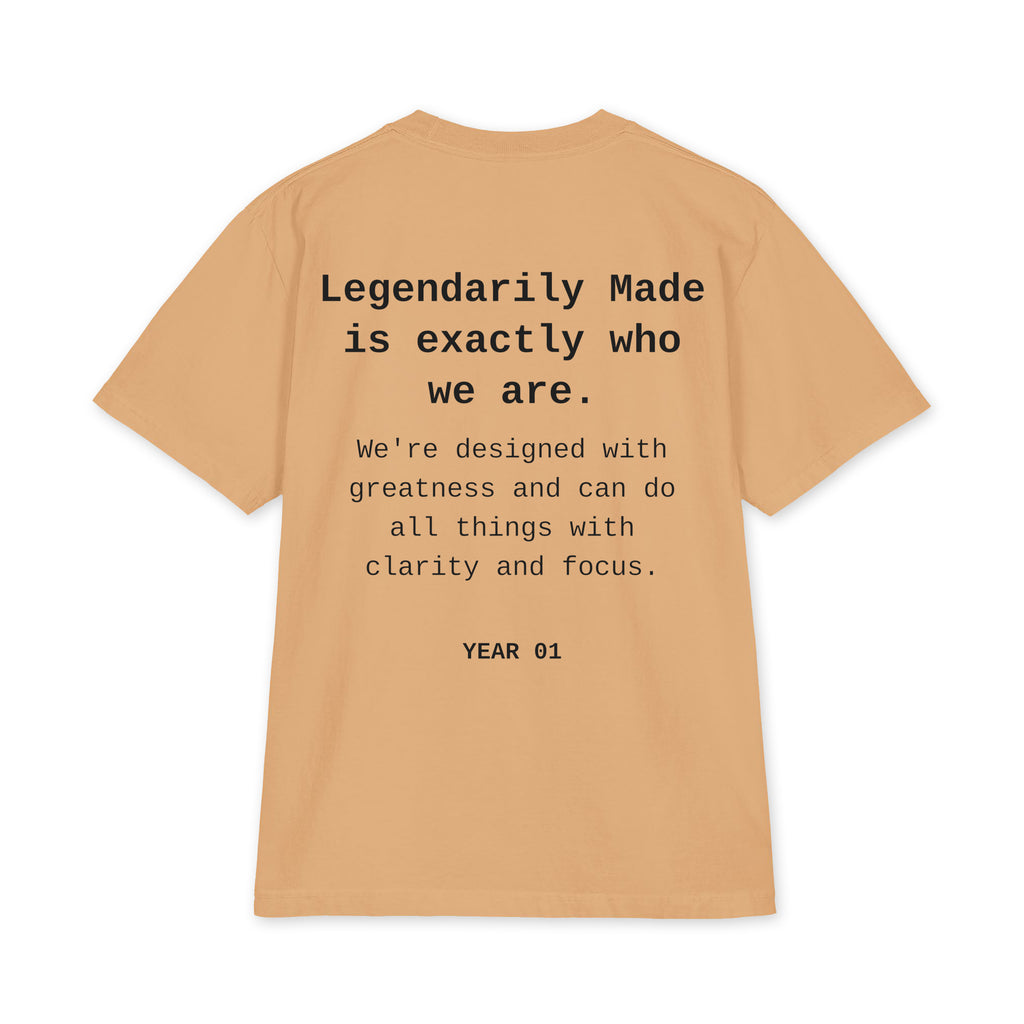 The Statement Heavyweight Tee tan back - Exactly Who We Are back print