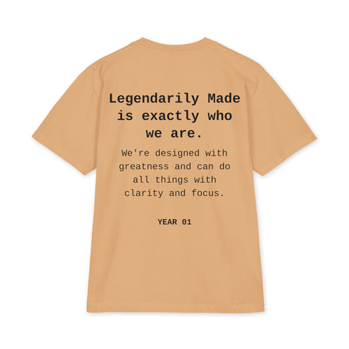 The Statement Heavyweight Tee tan back - Exactly Who We Are back print